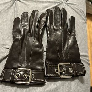 Coach brown leather gloves